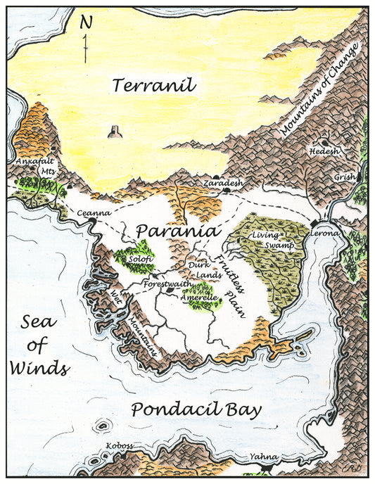 Color map of Parania and Terranil